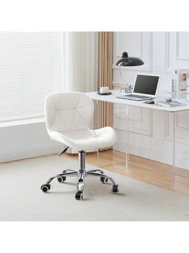 White ergonomic office chair - white,